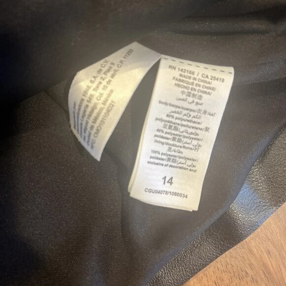 Habitual Kids Girls Dress Black Faux Leather Puff Sleeve Size 14 - Picture 7 of 8